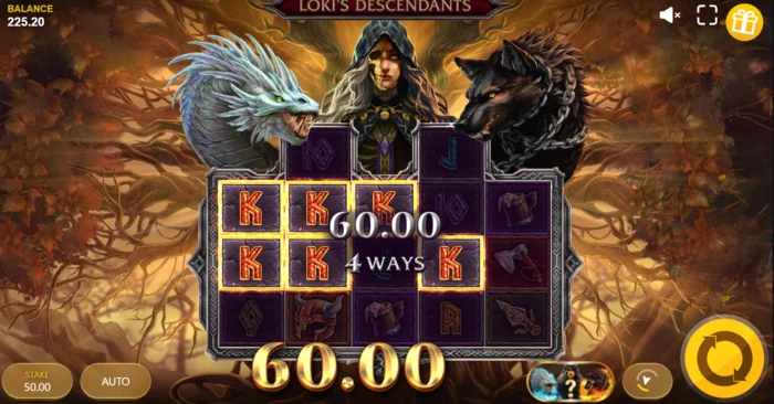 Loki's Descendants - mod Monster Spins dalam fasa aktif