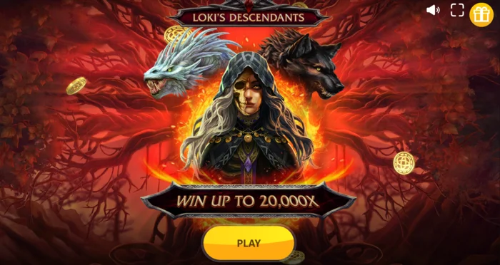Loki's Descendants - skrin utama dengan gulungan 3-4-3-4-3
