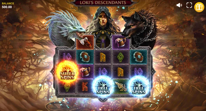 Loki's Descendants - mencetuskan fungsi Serpent dengan Wild diagonal